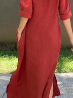 Robe Longue Femme en Lin Élégante - Nadine