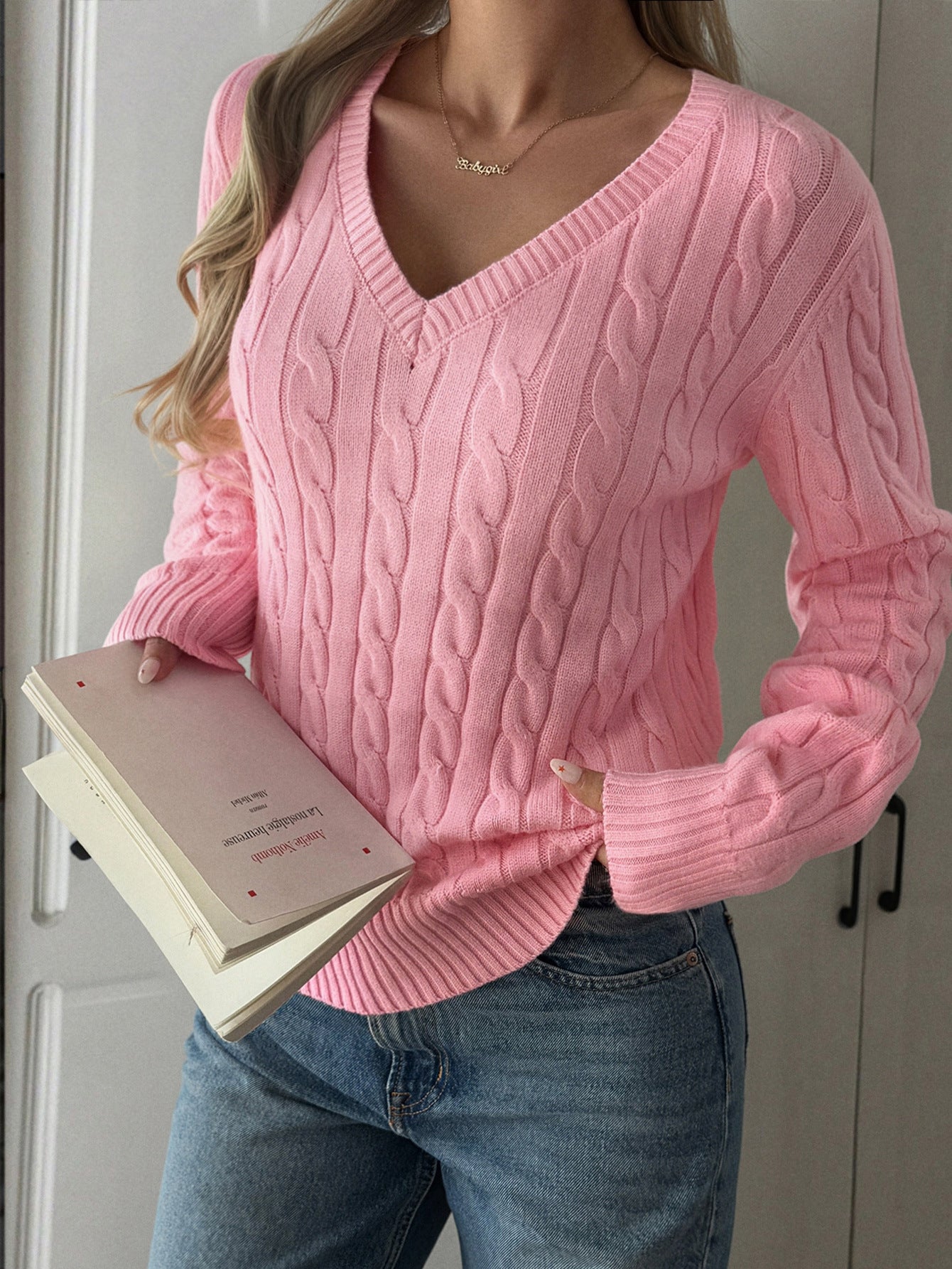 Pull Femme Col V en Laine Douce