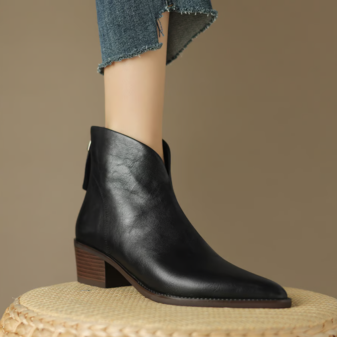 Anita - Bottines de luxe à talon bas