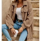 Aurore - Cardigan Long Manteau Confortable Élégant Femme – Beige