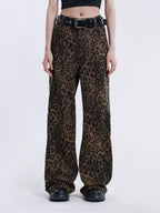 Jean Vintage Imprimé Léopard Tendance Printemps