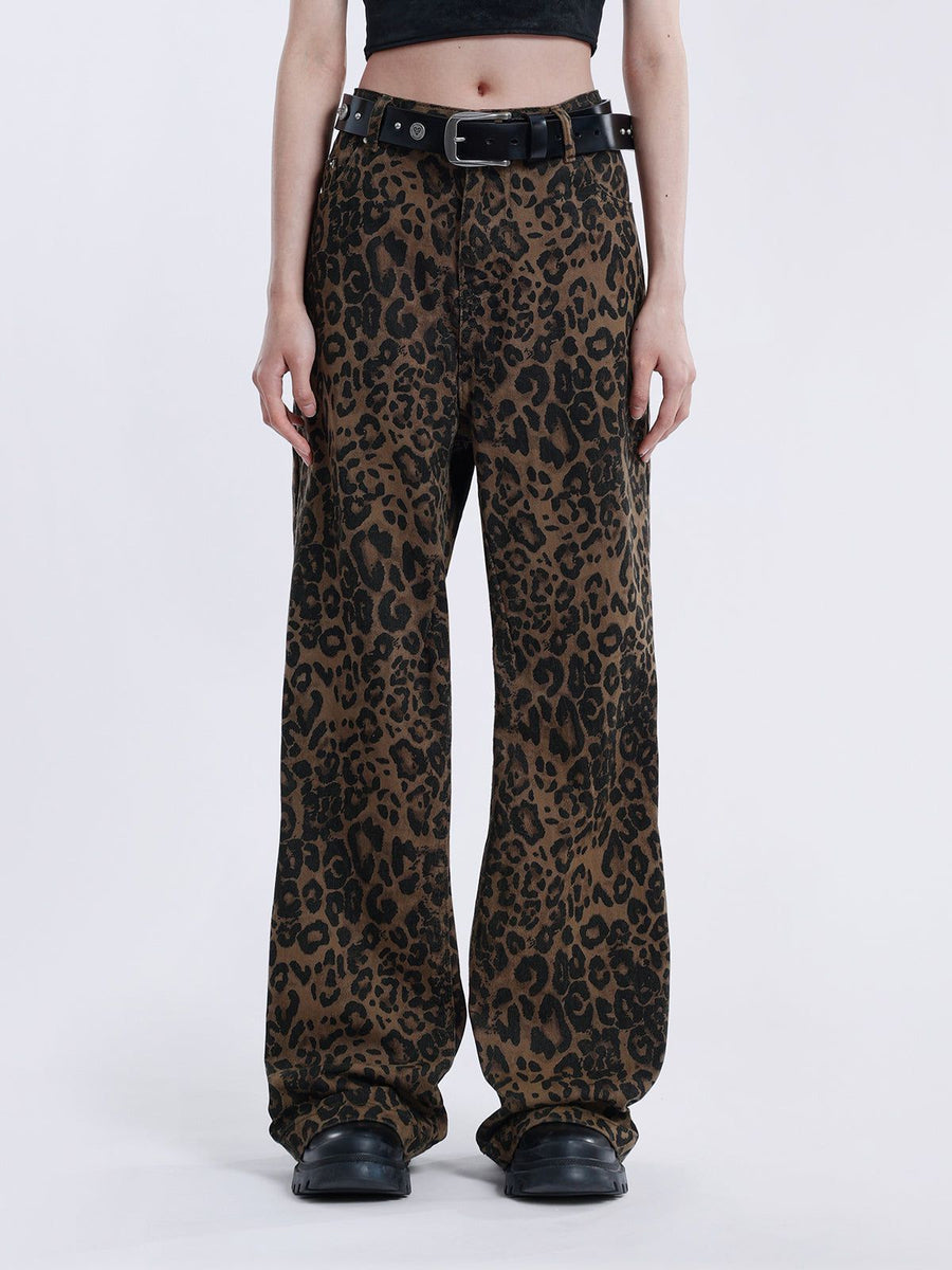 Jean Vintage Imprimé Léopard Tendance Printemps