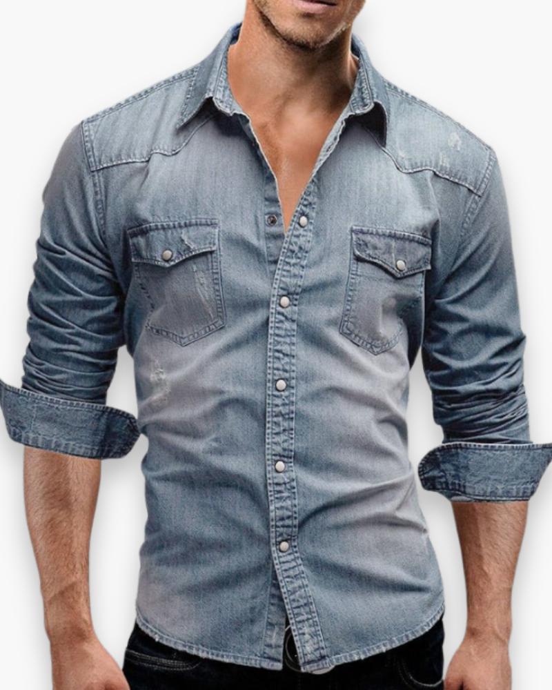 Chemise Jean Décontractée pour Homme | Style Intemporel – Bleu clair
