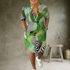 Ria | Robe colorée à col en V – Robe tendance pour femme Casual Chic