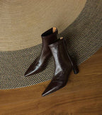 Louise | Bottines minimalistes en cuir à talon moyen