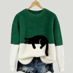 Lunea | Sweat Femme avec Motif de Chat