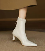Louise | Bottines minimalistes en cuir à talon moyen