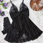 Nine | Ensemble de Nuisette en Dentelle Transparente en 8 couleurs