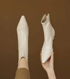 Louise | Bottines minimalistes en cuir à talon moyen