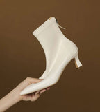 Louise | Bottines minimalistes en cuir à talon moyen