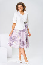 Florence - Robe Mi-Longue Femme Élégante Fleurie – Rose
