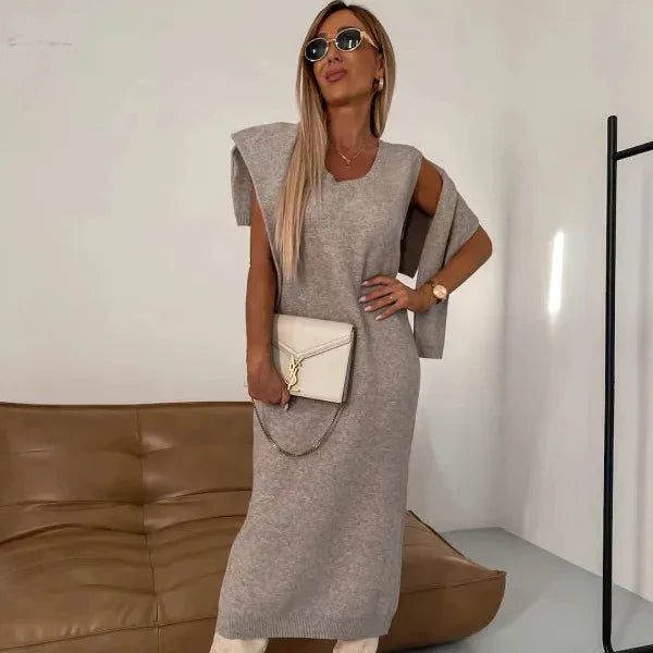 Ensemble Pull Col Roulé & Robe Longue