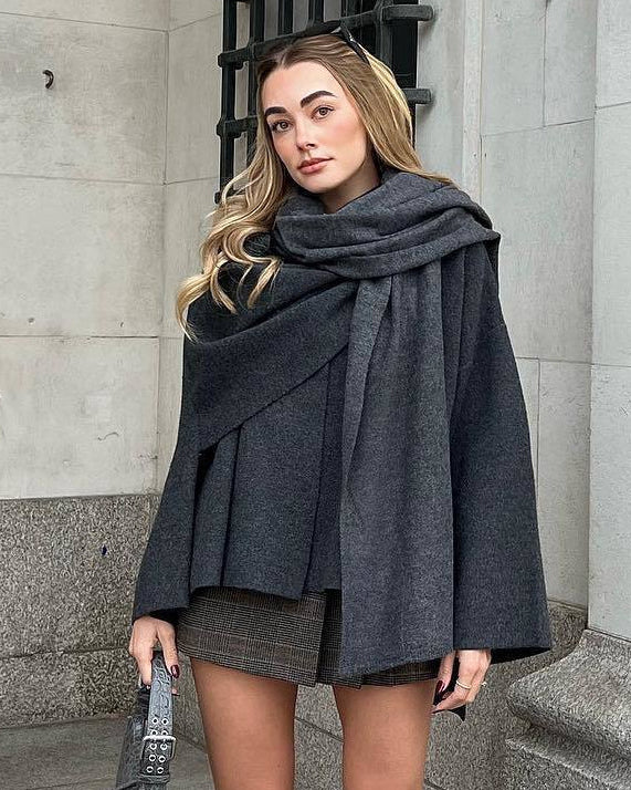 Veste Cape Écharpe Drapée Élégance