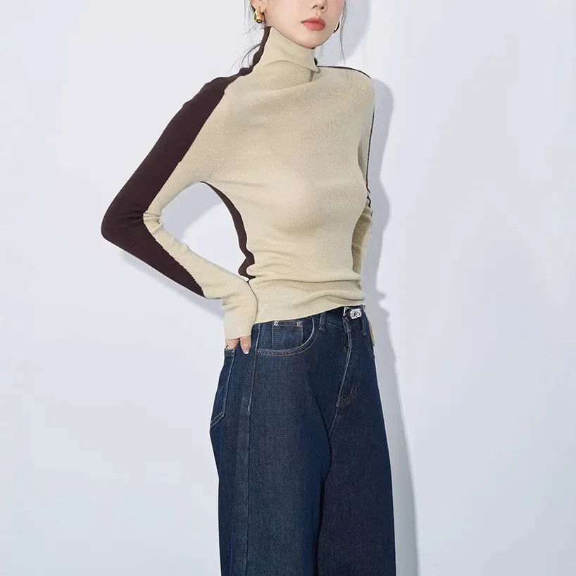 Clara | Haut à Col Montant Tendance Éclatant