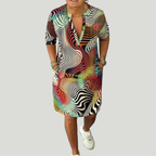 Ria | Robe colorée à col en V – Robe tendance pour femme Casual Chic