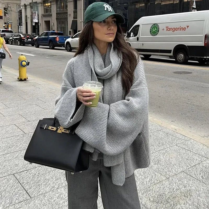 Pull Maille & Col Écharpe