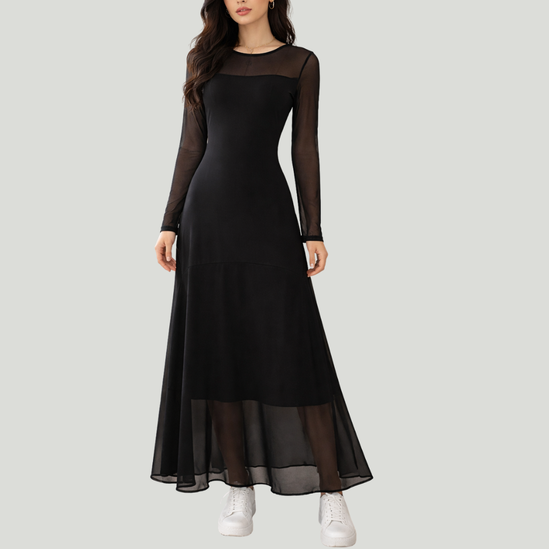 Leone | Robe longue en tulle noir