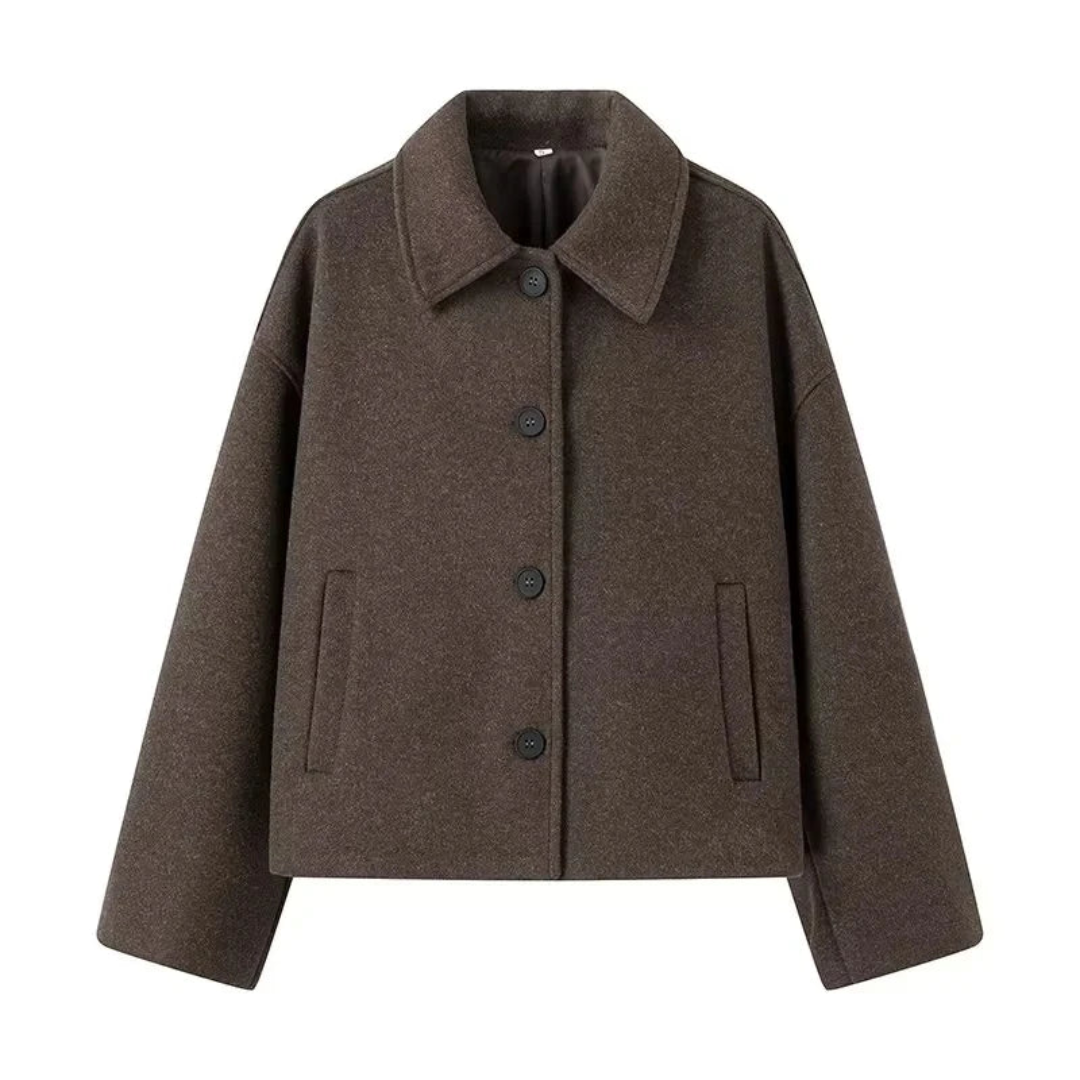 Louna - Manteau court femme – Marron