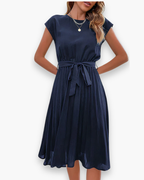 Robe Plissée pour Femme | Élégante et Moderne – Bleu foncé