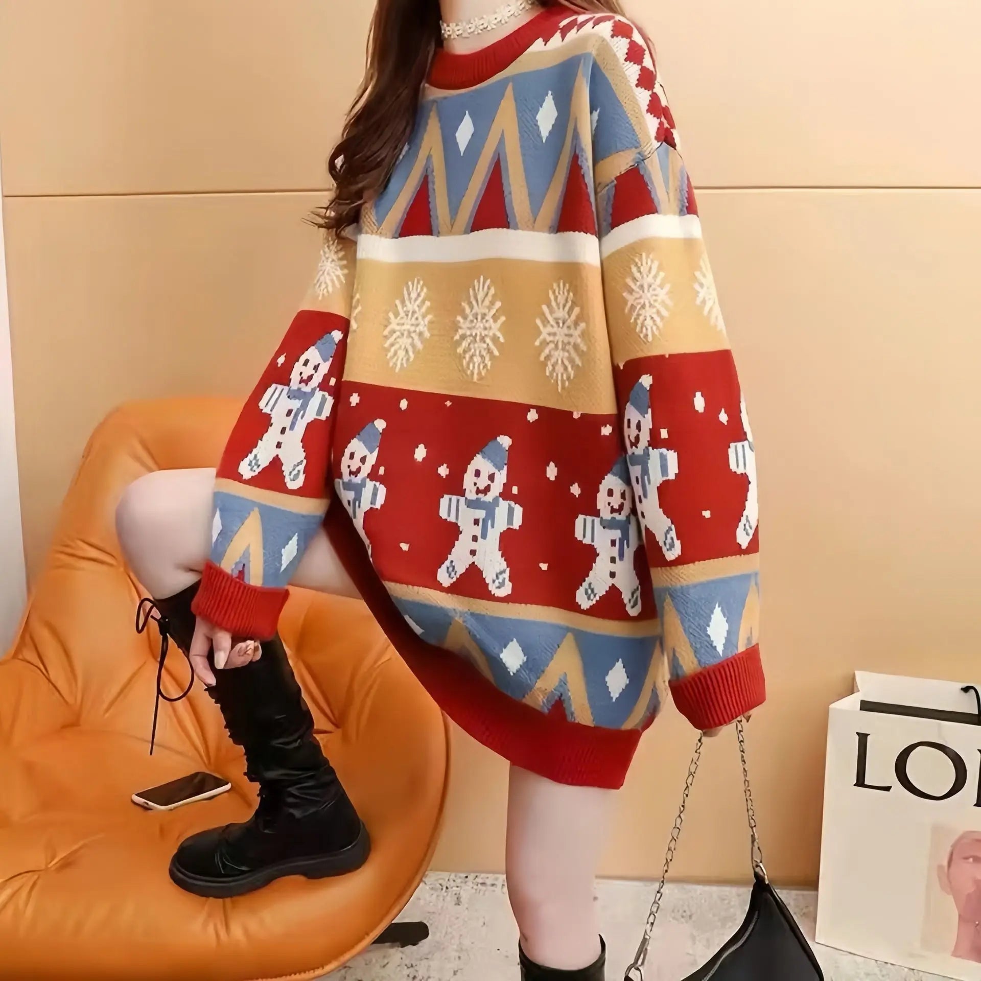 Emma | Pull Oversized de Noël Tendance Élégant