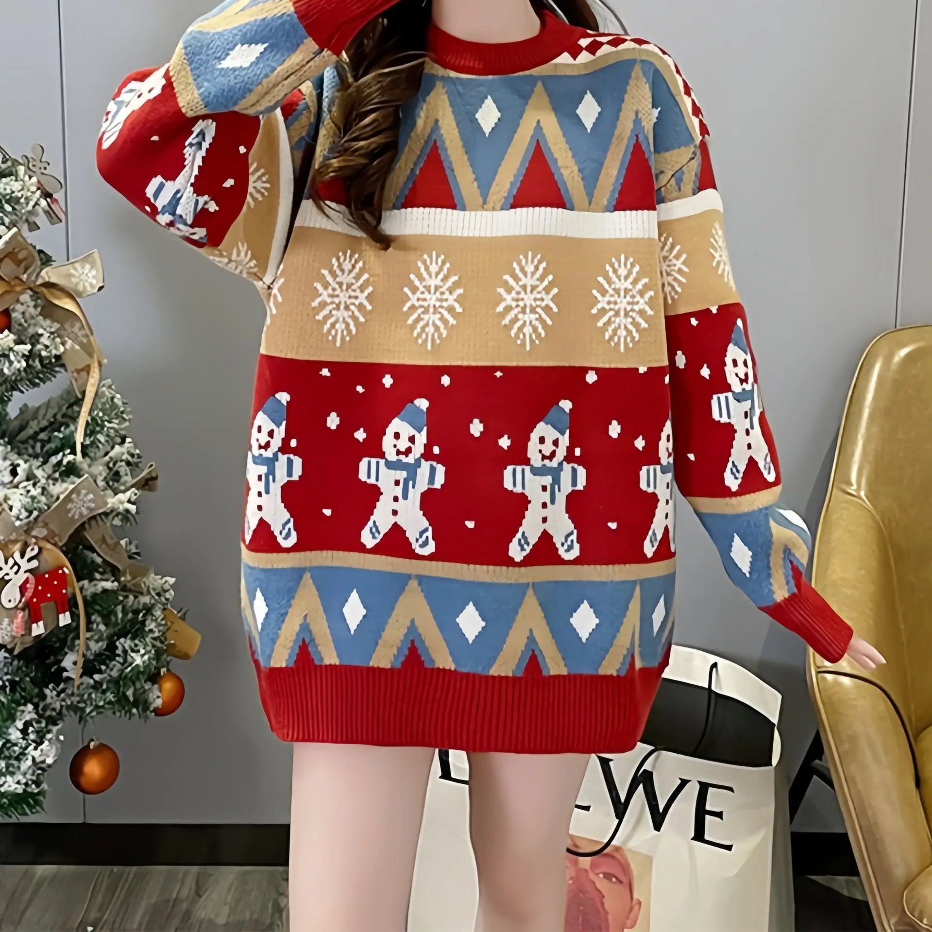 Emma | Pull Oversized de Noël Tendance Élégant