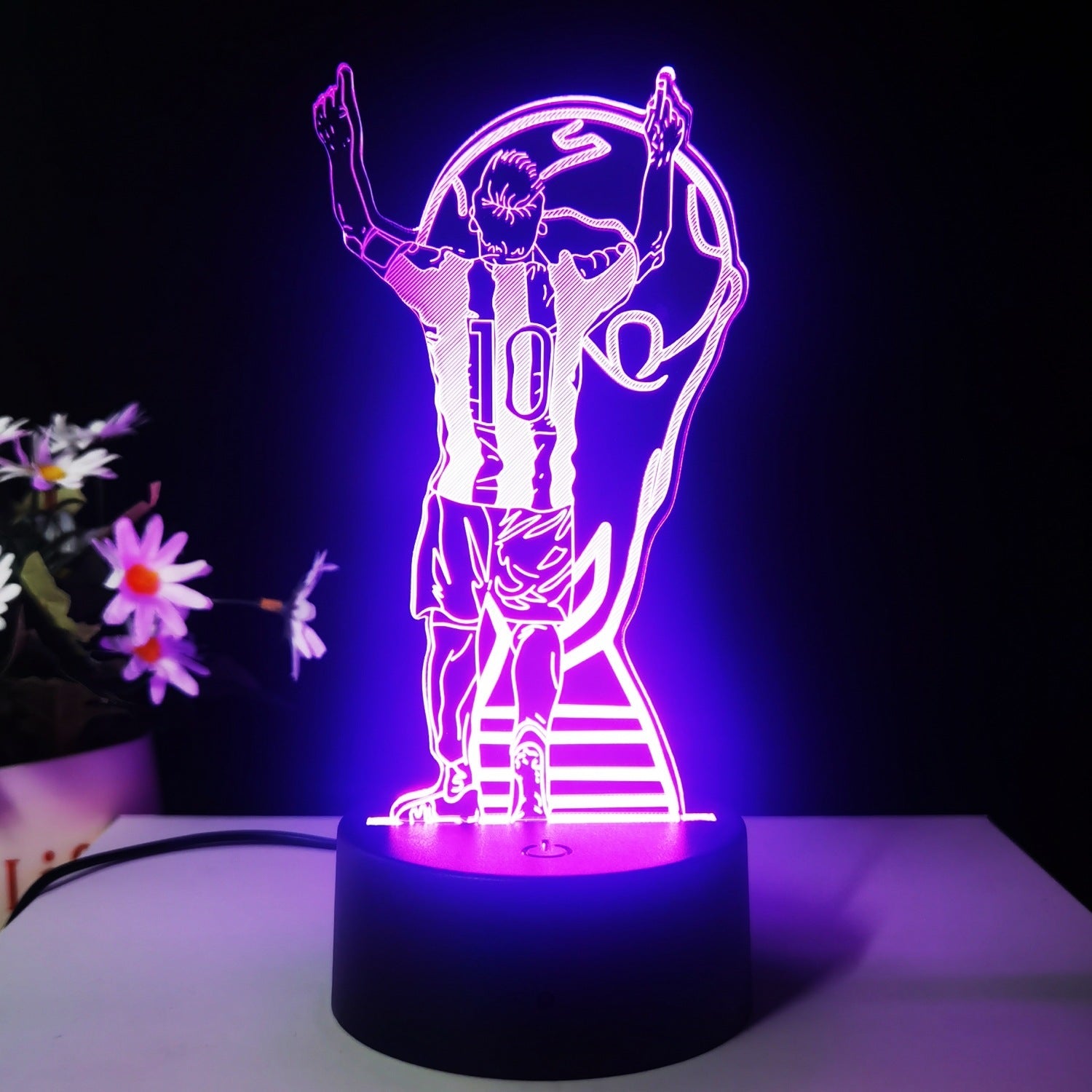 Lionel Messi Lampe LED 3D Illusion - Veilleuse - 16 Couleurs