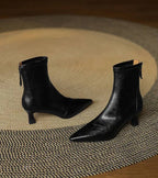 Louise | Bottines minimalistes en cuir à talon moyen