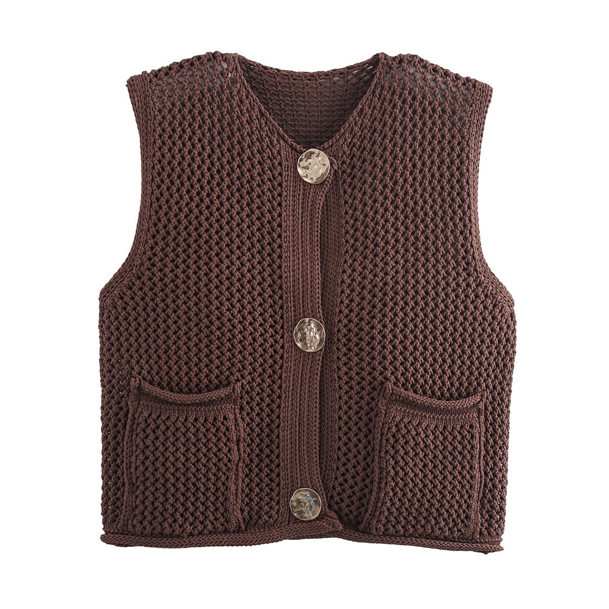 Gilet Court en Maille Chunky