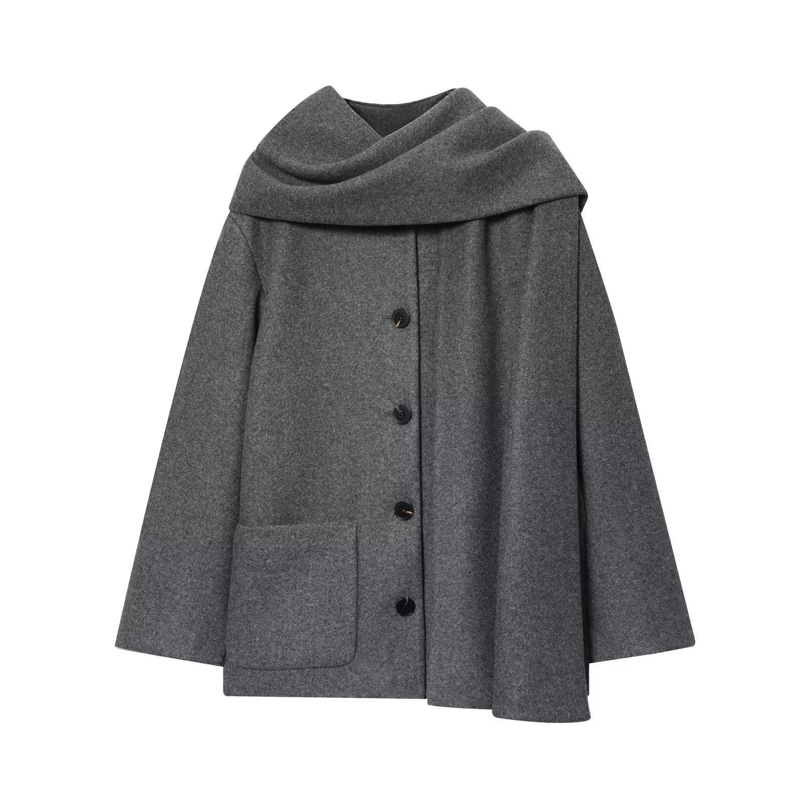 Manteau Chic à Col Écharpe Wool-Blend