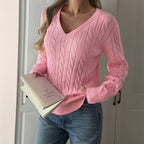 Pull Femme Col V en Laine Douce