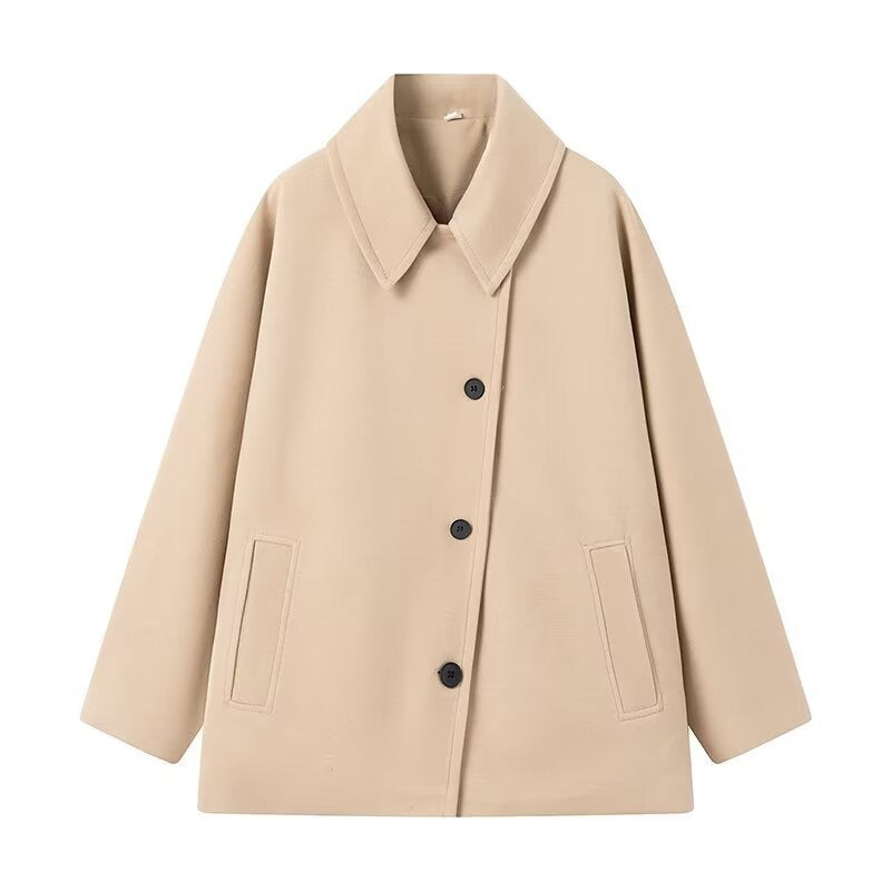 Manteau Femme Streetwear à Col Revers