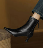 Louise | Bottines minimalistes en cuir à talon moyen