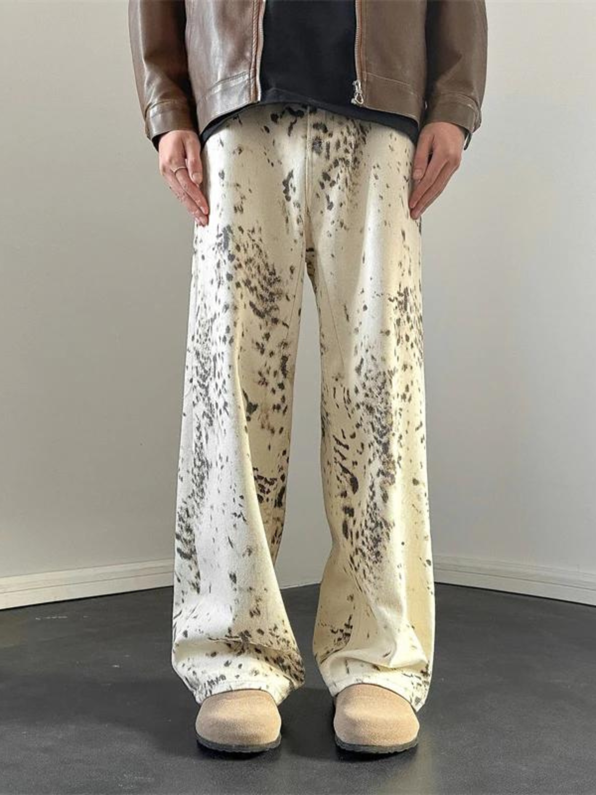 Jean Vintage Imprimé Léopard Tendance Printemps