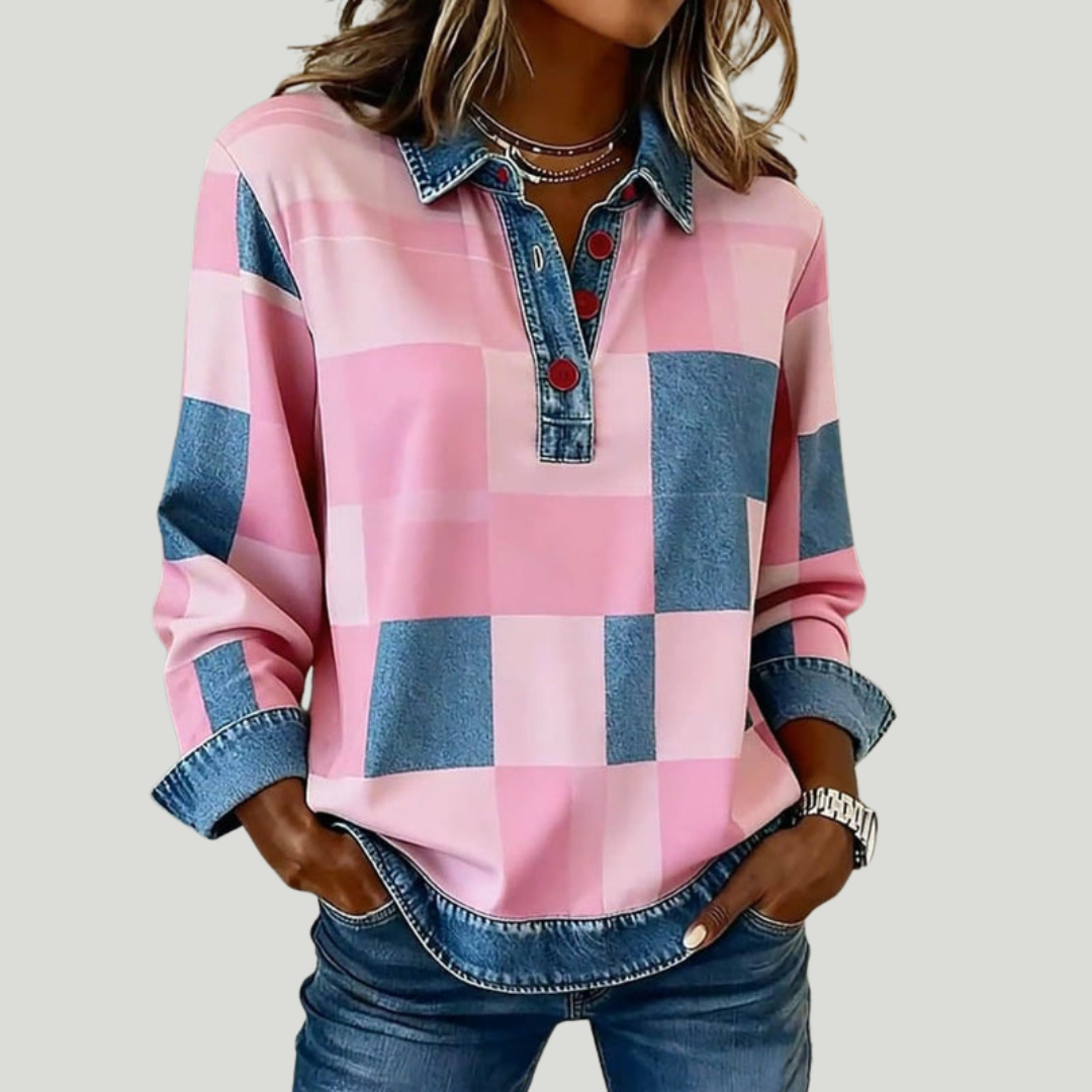 Kylie | Sweat-Shirt À Carreaux Vintage