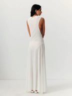 Robe Élégante Évasée Sans Manches