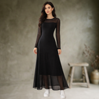 Leone | Robe longue en tulle noir
