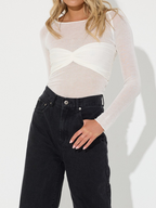 Kendall | Haut en Maille Transparent Tendance Effortless