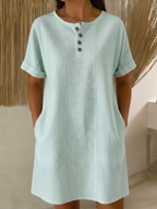 Nadine - Robe en Lin Rayée Femme