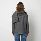 Manteau Chic à Col Écharpe Wool-Blend