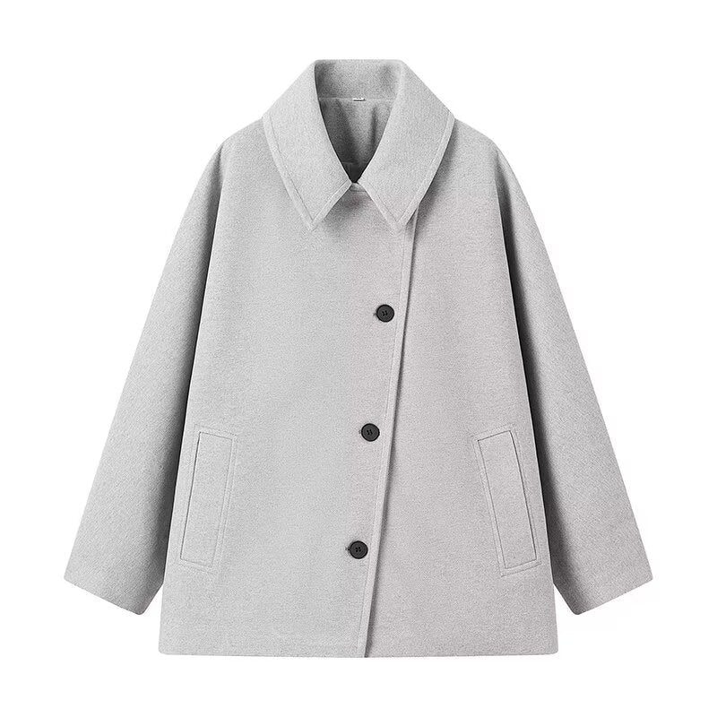 Manteau Femme Streetwear à Col Revers