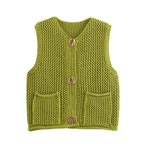Gilet Court en Maille Chunky