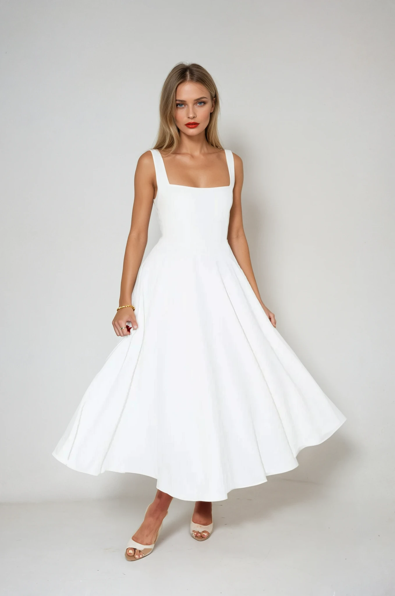 Céline | Robe Midi Cocktail Celeste Tendance Élégante