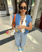 Gilet En Maille Épaisse Avec Boutons