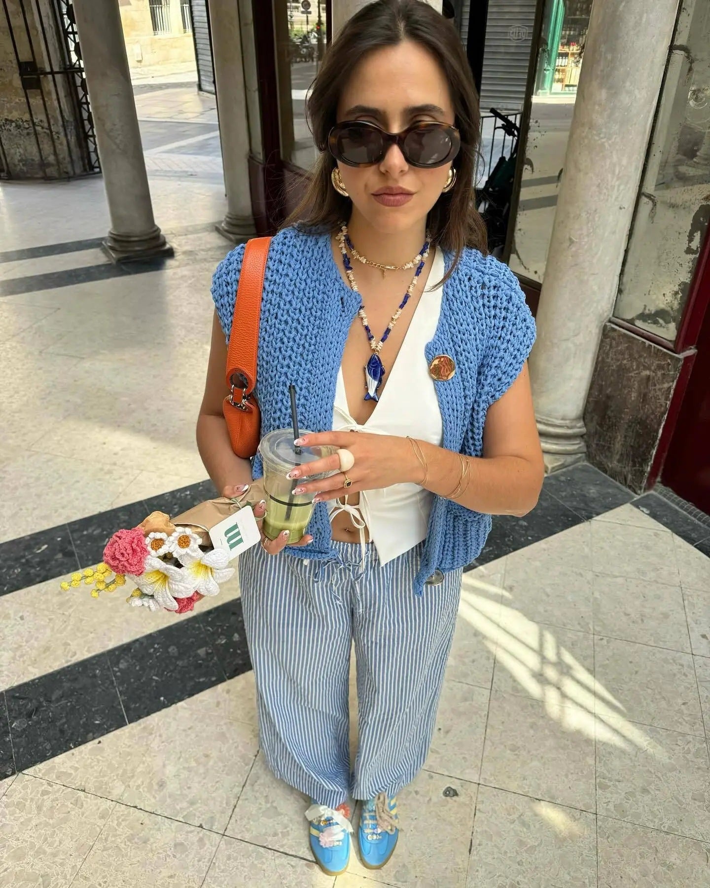 Gilet En Maille Épaisse Avec Boutons