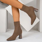 Juliette | Bottines Élégantes à Bout Pointu & Talon Carré