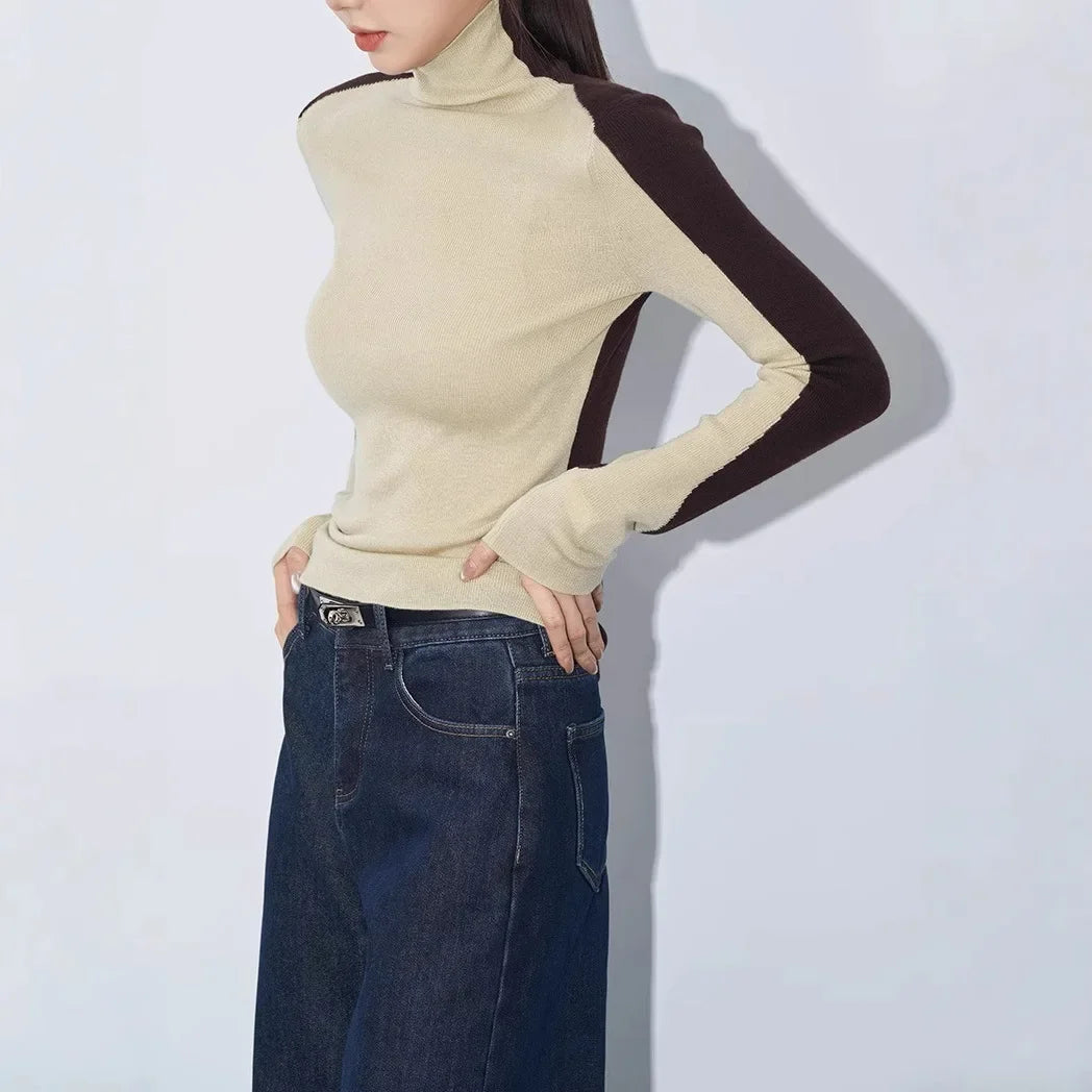 Clara | Haut à Col Montant Tendance Éclatant