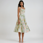 Camille | Robe Midi Fleurie Tendance Printanière Élégante