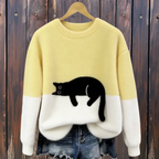 Lunea | Sweat Femme avec Motif de Chat