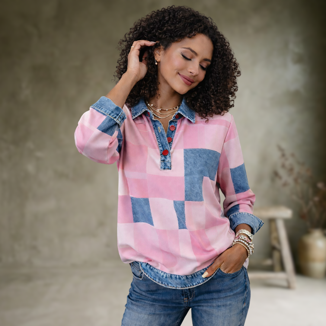 Kylie | Sweat-Shirt À Carreaux Vintage