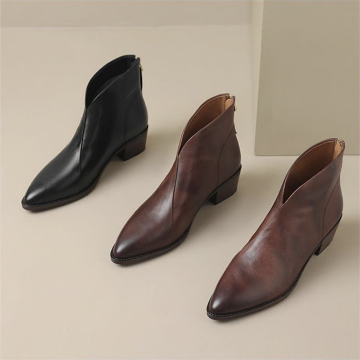 Anita - Bottines de luxe à talon bas
